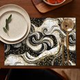 thumbnail image 4 of Black Marble Gold Dot Pattern Summer Placemats Table Placemats Set Of 6-Linen Kitchen Washable Placemats Table Mats 11.8"x17.7" Non-Slip Heat Resistant, 4 of 5
