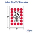 thumbnail image 3 of Avery Color Coding Labels, 3/4 inch Round Red Labels, Removable and Printable, 1008 Pack, 3 of 11