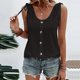 thumbnail image 5 of Playeras,Blusas y Tops,Ropa para Mujer Mujeres camisetas sin mangas Dressy Casual Mujeres sueltas cuello en U sin mangas Tops Casual Color plisado ojal verano camisas chaleco blusa (Black, XXXXL), 5 of 7