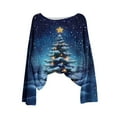 thumbnail image 4 of LMKIHUSA Chandails Boho d'Automne pour Femmes Mode d'Automne Mignons Chandails Graphiques Surdimensionnés Tricotés Col Ras du Cou Chandails Confortables Bleu,P, 4 of 4