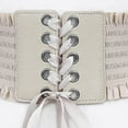 thumbnail image 4 of Cinturón de atado , faja de elasticidad ancha, cinturón elástico con borlas Beige Hugo Cinturón, 4 of 4