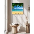 thumbnail image 5 of Wall Art Prints, Ocean Beach Framed Canvas Prints for Bedroom Living Room Bathroom Office, Blue Sea Shoreline Coconut Coastal Palm Tree Gallery Wrap Wall Art Poster for Gifts Home Decor 12"x12", 5 of 9