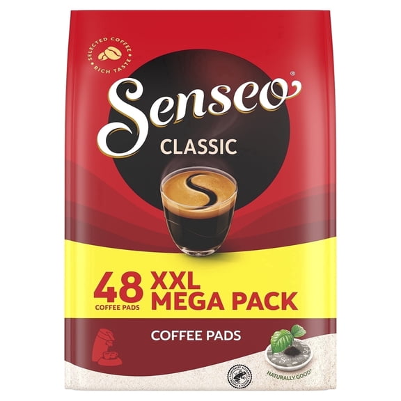 Senseo Classic Medium Roast Arabica Coffee Pads, Dark Roast Pods, 48 Count