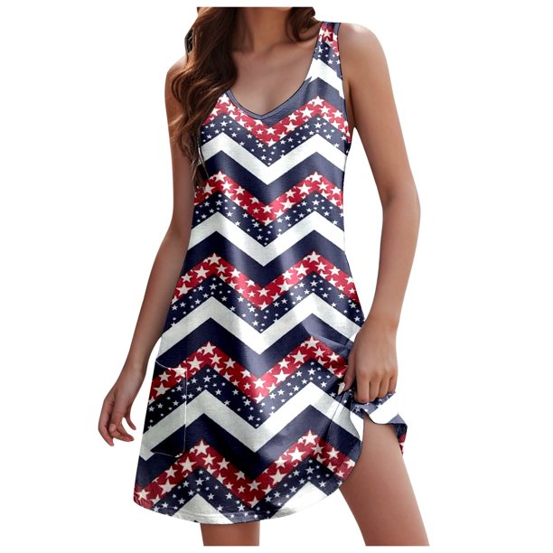 MKLEKYY Trajes De Baño Womens Summer Dresses 2024 Loose V Neck Sleeveless Swimsuit Coverup With Pockets