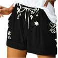 thumbnail image 1 of Mujeres Pantalones Cortos Ilustración de Verano Casual Encaje Hasta el Bolsillo Elástico, Pantalones Cortos Casuales para el Día Y el Ocio, 1 of 5