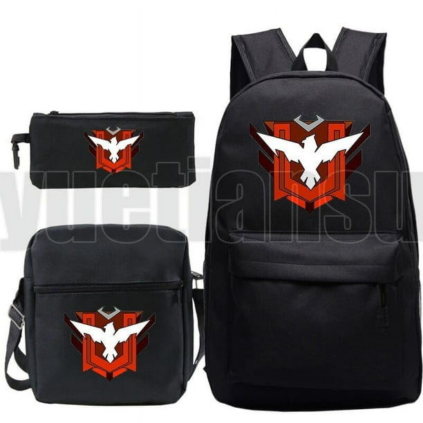 3 Pcs Set Free Fire Garena Backpack for School Teenagers Girls Unisex Galaxy Cartoon Bookbag Large Capacity Anime Canvas Mochila Walmart en linea