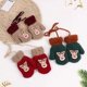 thumbnail image 2 of Guantes de peluche para niños pequeños, guantes de dedos completos, guantes de alce mullidos con forro, manoplas de invierno, rojo, 2 of 5