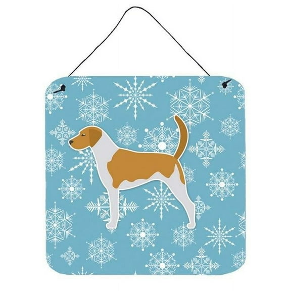 Winter Snowflake American Foxhound Wall or Door Hanging Prints