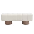 thumbnail image 4 of 50" Beige Chenille Dining Bench - No-Assembly Entryway/Bedroom Ottoman with 300Lb Capacity, 4 of 9