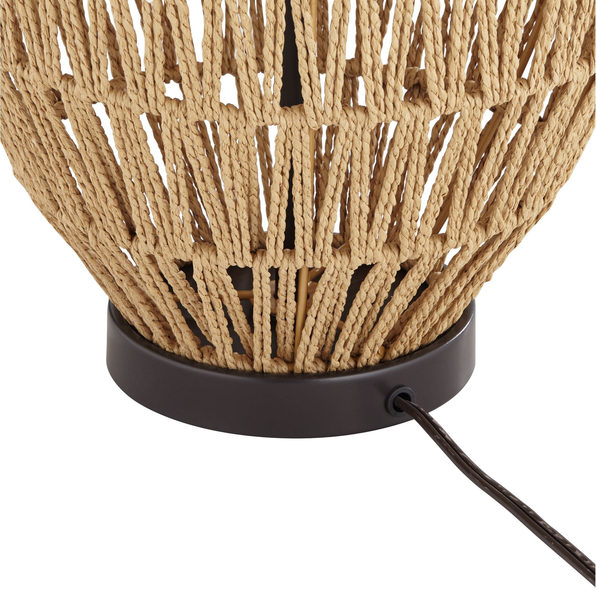 360 Lighting San Marcos Modern Coastal Table Lamp 27" Tall Natural Wicker Oatmeal Drum Shade for Bedroom Living Room Bedside Nightstand Office Kids