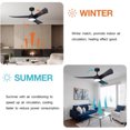 Quiet Reversible DC Motor 52” Smart Black Ceiling Fan with Lights and