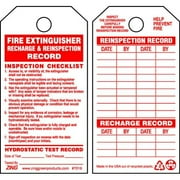 Zing Fire Extinguisher Tag,3.25"x5.75",PK10 7016