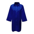 thumbnail image 4 of Idoravan Cardigans for Women Clearance Spring Button Down Shirt Women Three Quarter Sleeve Turndown Collar Solid Casual Loose Dress Dresses, 4 of 4
