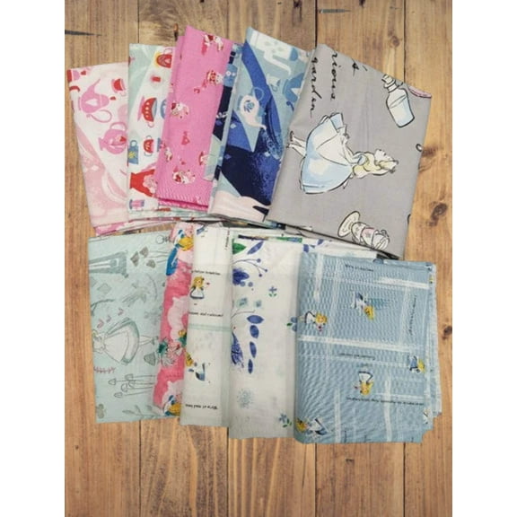 Assorted Alice in Wonderland Fabric - 1 lb Scrap Bundle