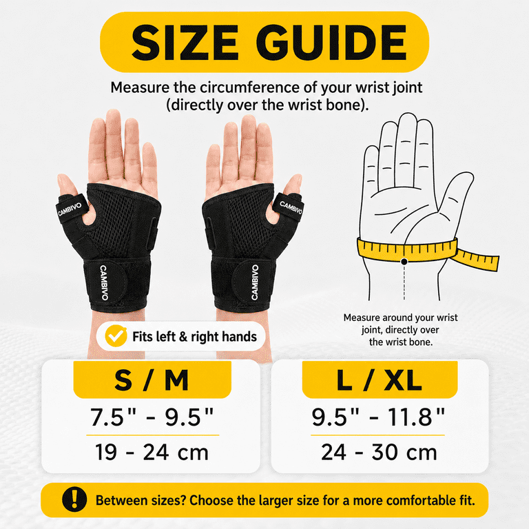 Cambivo Wrist & Thumb Stabilizer Brace, Adjustable Support photo 2