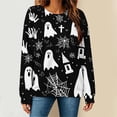 thumbnail image 2 of HomeDM Halloween Women's Long Sleeve Sweatshirt Crew Neck Graphic Pullover Tops Holiday Outfits, 2 of 6