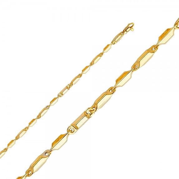 14K Gold 3.5mm Hollow Bullet Chain : 20"