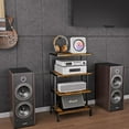 thumbnail image 4 of Game Console Stands, 4-Tier Stereo Stand Cabinet for Small Space, Gaming Entertainment Center Rack with Storage Shelves for Video Game, Rustic Brown, 4 of 6