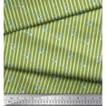 thumbnail image 3 of Soimoi Green Heavy Satin Fabric Floral & Stripe Printed Craft Fabric by the Yard 54 Inch Wide, 3 of 3