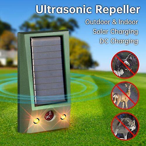 Repelente solar ultrasónico para perros y gatos, repelente de plagas de zorros, repelente disuasorio para jardín