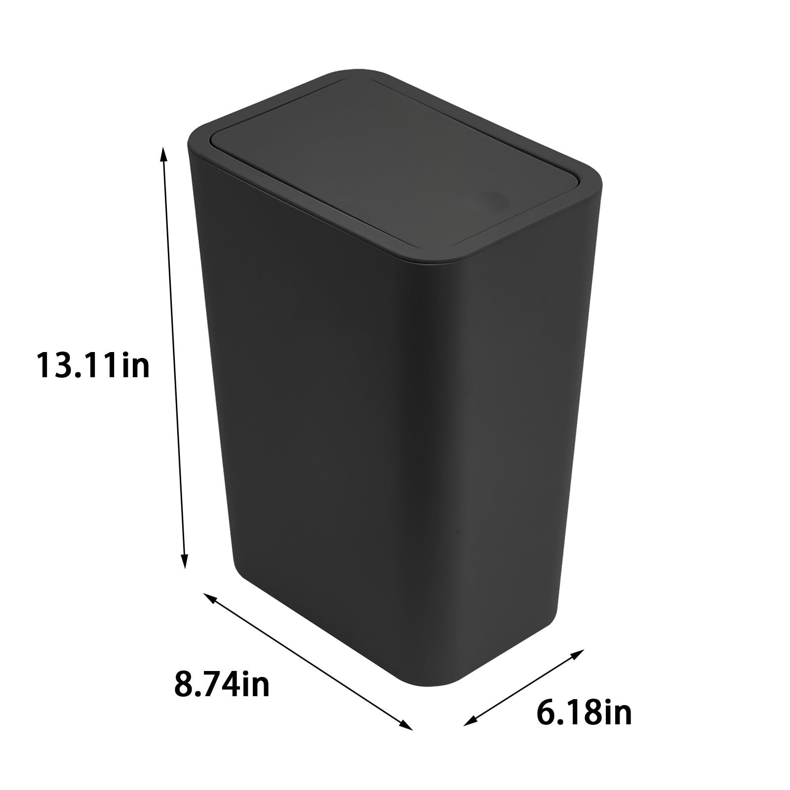 SBYOJLPB Small Plastic Trash Can with Press Lid, Black