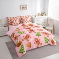 thumbnail image 3 of Homewish Xmas Gingerbread Man Twin Bedding Sets 7-Piece for Teens Boys Girls,Merry Christmas Tree Snowflake Bedding Comforter Set Microfiber,Happy New Year Breathable Sheet Sets, 3 of 8