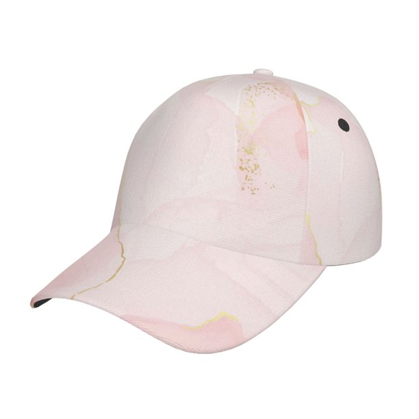 Fotbe Pink Marble Gorro Clásico de Béisbol, Gorra Ajustable con Broche Snapback, Gorro de Exterior de Algodón Suave
