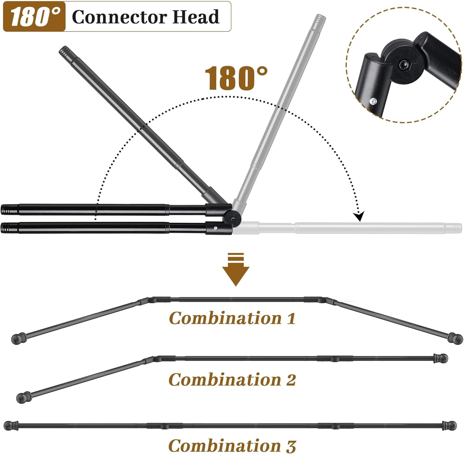 Bay Window Curtain Rods  U Shaped Adjustable Curved For Windows 59 To 184 Inches Black 1 Inch Renter Friendly Heavy Duty With Brackets Bedroom Living Room Curtains