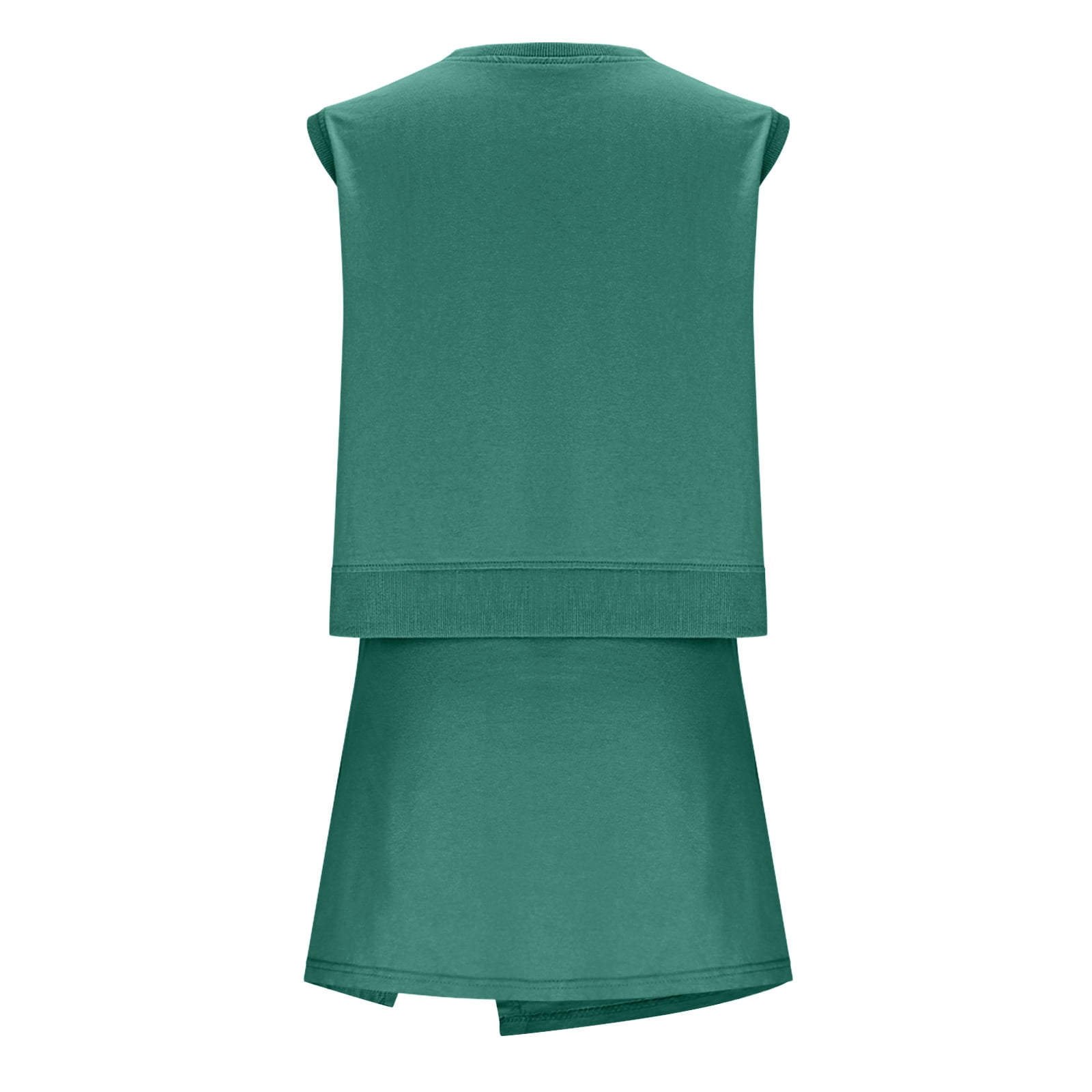 YHAJDS 2 Piece Outfits Set for Women Sleeveless Solid Crewneck Tank Top Elastic Waist Shorts