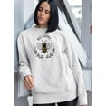 thumbnail image 2 of Bee Happy Nature Garland Sweatshirt Women - Women Sweatshirt, Large, 2 of 4