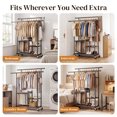 thumbnail image 3 of HOKEEPER Heavy Duty Clothes Rack 400 lbs Capacity, Rolling Garment Rack with Wheels, Extendable Double Rail Commercial Clothing Rack with Bottom Wire Shelf Steel Portable Wardrobe for Bedroom, Black, 3 of 9
