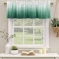 thumbnail image 3 of Green Ombre Stripe Valances for Windows, Decorative Rod Pocket Window Valance Curtains, Abstract Art Gradient Watercolor Short Curtain Drapes for Kitchen/Bathroom/Living Room, 2 Panels, 42" W x 12" L, 3 of 8