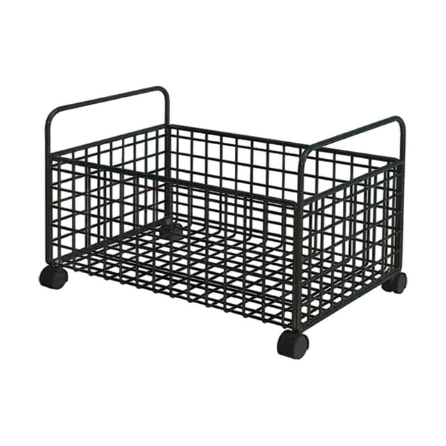 Organizador debajo del escritorio con ruedas, carrito utilitario pequeño, organizador de oficina, carrito de almacenamiento de malla con ruedas para L