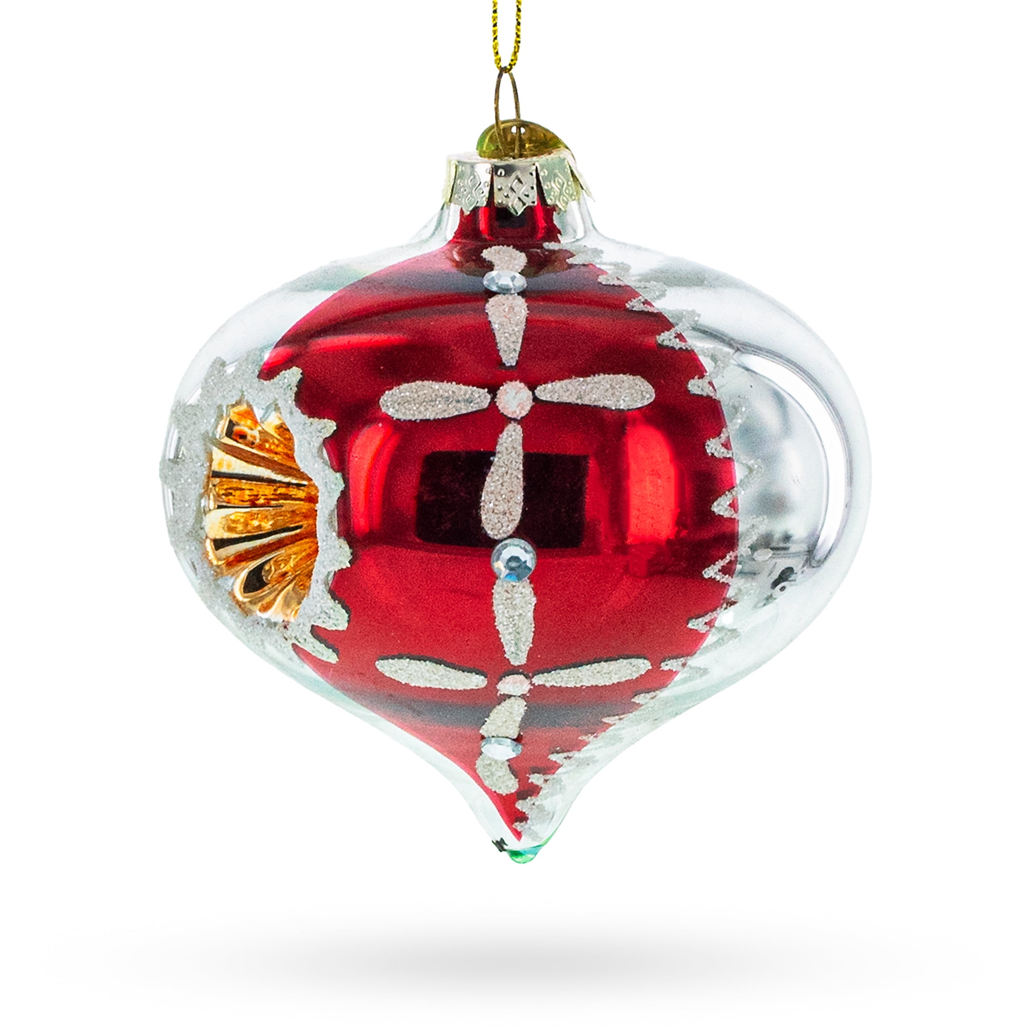 Retro Red Onion Glass Christmas Ornament