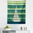 thumbnail image 1 of Marine Tapestry, Paper Boat Design on Horizontal Stripes Colorful Composition Nautical, Fabric Wall Hanging Decor for Bedroom Living Room Dorm, 5 Sizes, Pale Green Teal, by Ambesonne, 1 of 1