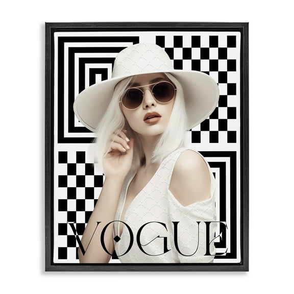 Stupell Industries Mod Elegance Woman Fashion Painting Black Floater Framed Canvas Art Print Wall Art, 17 x 21