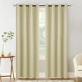 thumbnail image 2 of Xuniizn Blackout Curtains for Bedroom Thermal Insulated - Polyester Black Out Curtains 2 Panels Set Room Darkening Window Curtains for Living Room, Beige, 2 of 6