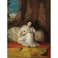 thumbnail image 2 of Théodore Chassériau 12x14 Black Ornate Wood Framed Double Matted Museum Art Print Titled: Moorish Girl, Sitting in a Rich Interior (Almee) (1853), 2 of 5
