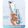 thumbnail image 2 of IBAOLE Cosmo Étui Pare-Chocs Transparent Pailleté pour iPhone 8 Plus/iPhone 7 Plus, MarbleBlue, 2 of 6