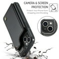thumbnail image 6 of for iPhone 15 Plus Premium PU Leather Back Case, Multiple Card Slots Design, Double Magnetic Clasp Study Kickstand RFID Blocking Classic Phone Cover for iPhone 15 Plus, Black, 6 of 9