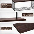 thumbnail image 4 of Garselay 4Pcs Repisas para Ba&ntilde;o,Estantes Flotantes con Cesta de Alambre y Valla Met&aacute;lica,Capacidad de Carga de 40LBS,No Se Oxida,Rapisas para Bormitorio, Estudio, Cocina, Ba&, 4 of 7