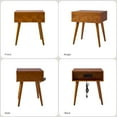 thumbnail image 6 of 23" Wooden End Table with Charging Station and Tray Modern End Table  Acorn, 6 of 7