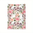 thumbnail image 3 of Warm Pink Roses Print Blanket Watercolor Style Blooming Pink Roses In The Garden Print Blanket Blanket Great Holiday Gifts for Classmates Friends Family LoversTravel Cars Office Home Decor, 3 of 7