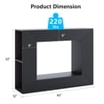 thumbnail image 3 of Ktaxon Modern Console Table with LED Light for Entryway, 43" Sofa Side Table with 4 Open Shelves Storage, Farmhouse Display Table Behind the Couch, Black, 3 of 6
