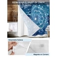 thumbnail image 3 of No Hook Cloth Fabric Shower Curtain with Snap in Liner, Blue Boho Flowers Waterproof Shower Curtains Set with See Through Top Window, Ethnic Farmhouse Abstract Floral Art Bath Curtains Shower 72"x84", 3 of 6