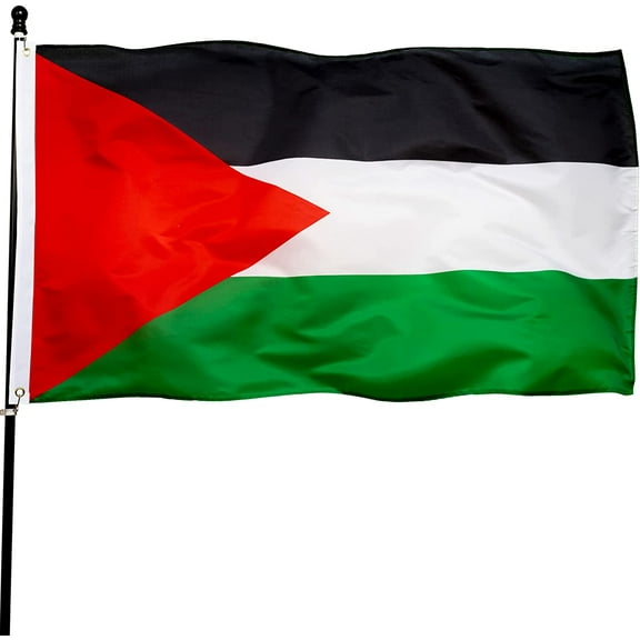 Palestine Flag 3x5 Ft Thick Polyester, Fade Resistant, Brass Grommets, Canvas Header Palestinian National Flags with 3 X 5 Feet