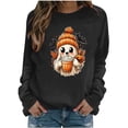 thumbnail image 3 of Aboser Womens Halloween Graphic Pullover Sweatshirt Cute Pumpkin Shirts Chic Clothes Soft Long Sleeve Crewneck Sweatshirts, 3 of 6