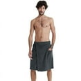 2024 Men Wearable Shower Robe with Pocket Ideal Magic Tape Bath Towel