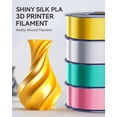 thumbnail image 4 of Filamento para impresora 3D SUNLU Shiny Silk PLA, 1,75 mm, plata, 1 kg, 4 of 9