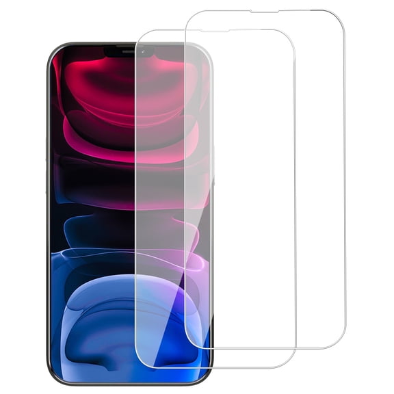 Tempered Glass Screen Protector for iPhone 14, 6.1 Inch, 2 Pack, 9H Hardness, Case Friendly, HD Clear